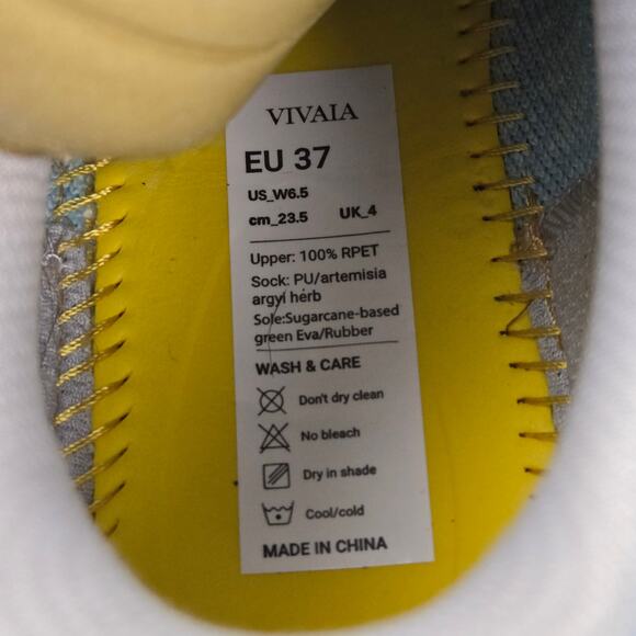 Vivaia Womens 37 Urban Sneaker Slider Mesh Light Blue Casual Lace Up Daily Light - Picture 13 of 13